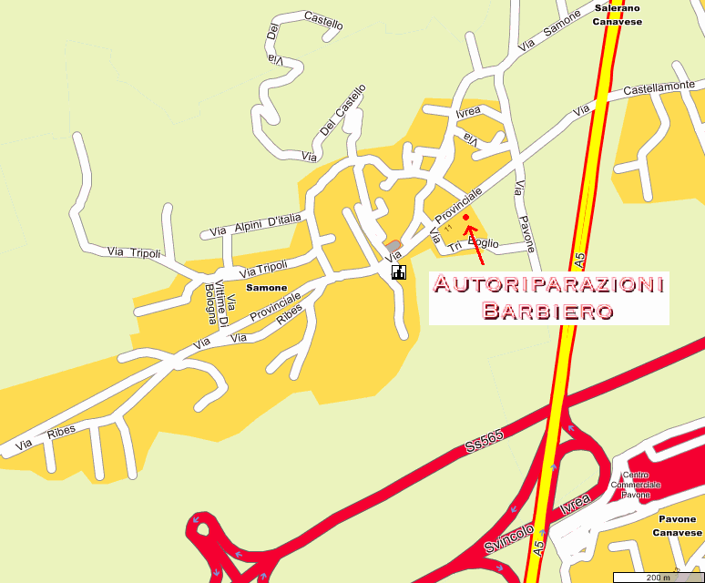Mappa Autoriparazioni Barbiero 200 m